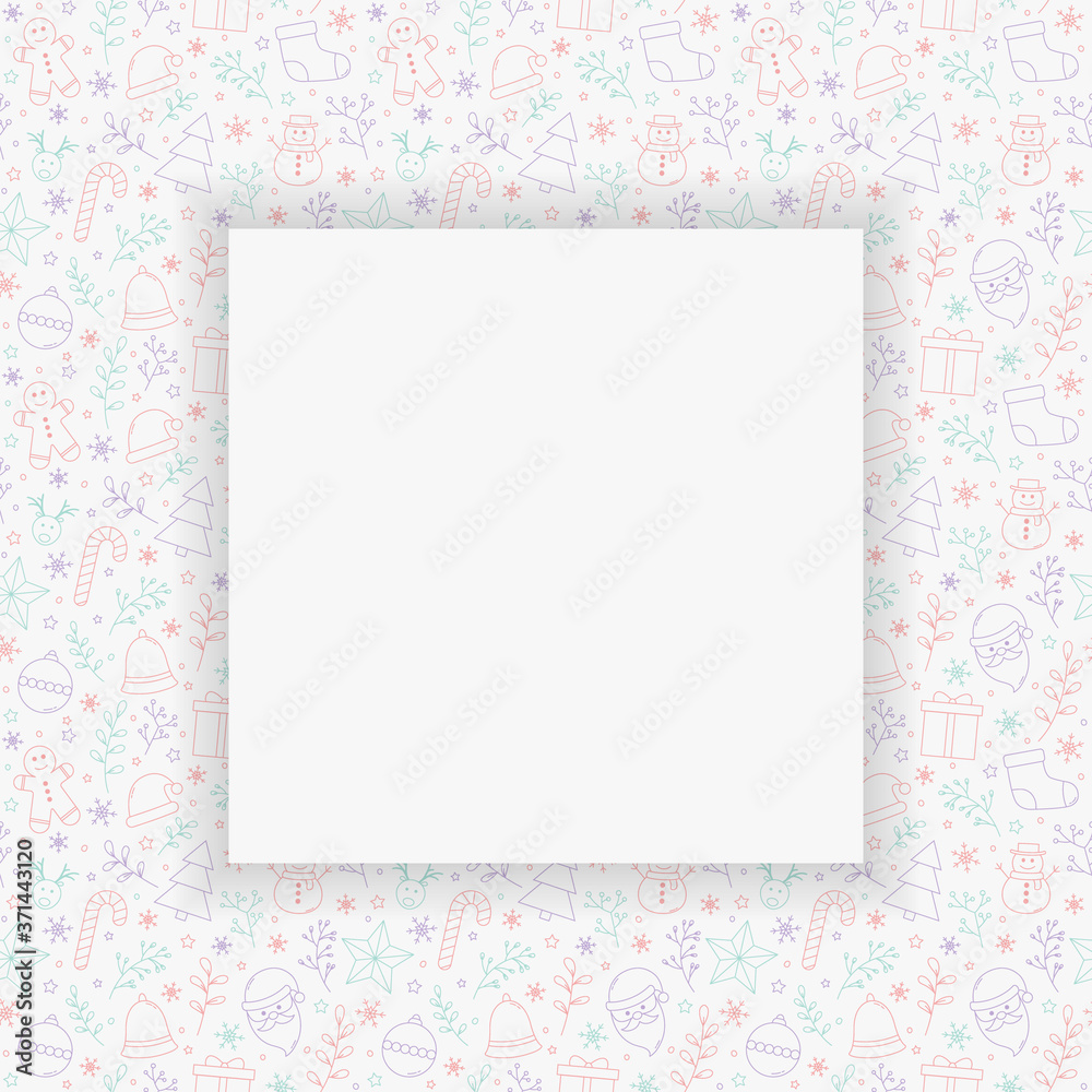 Design of Christmas background with ornaments. Empty Xmas card. Vector Design of Christmas background with ornaments. Empty Xmas card. Vector