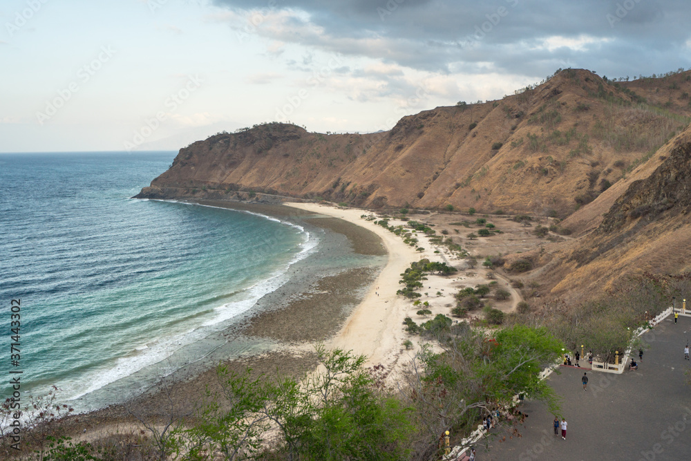 Spectacular scenery of Dolok Oan beach seen from above on Cristo Rei hill