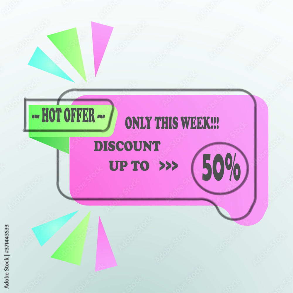 Trendy Colorful Sale Tag Banner Promotion For Social Media and Web