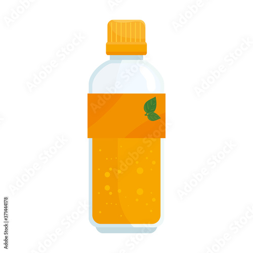 juice of orange in bottle plastic, in white background vector illustration design