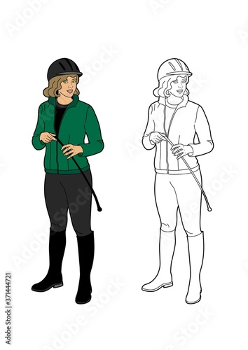 Drawing of a rider