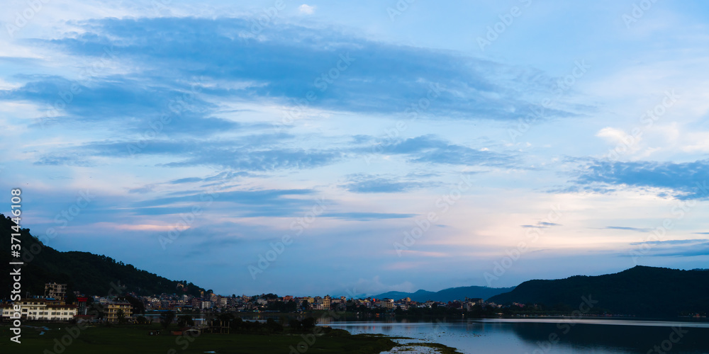 Obraz premium Beautiful Mountain Sunset Landscape Scene. Stock Photo
