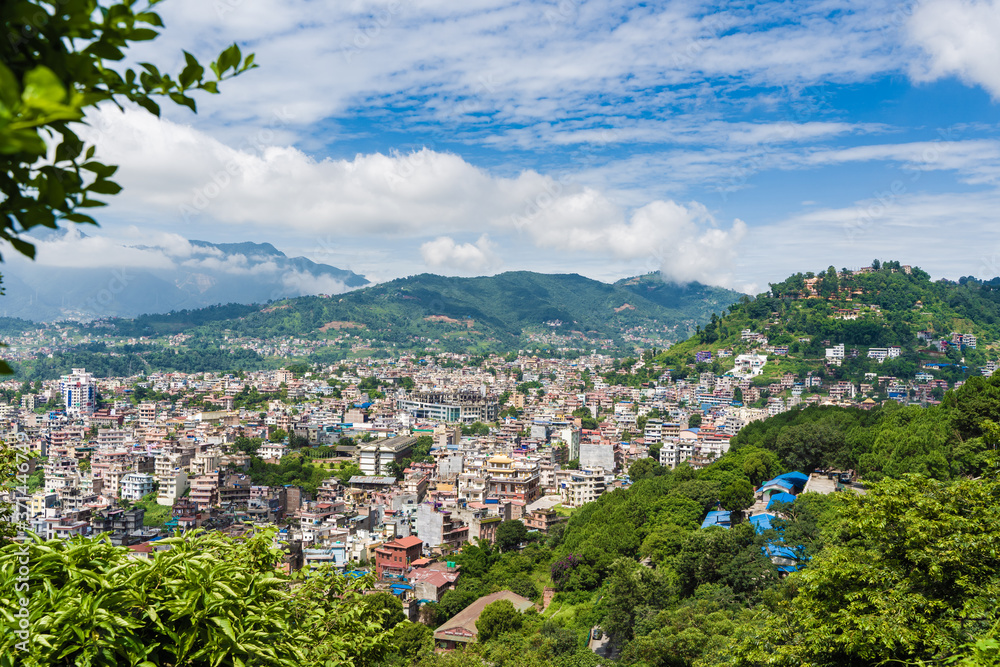 Obraz premium Panoramic top view of Katmandu city, Nepal