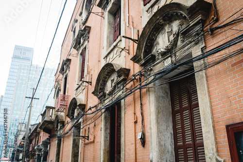 Photography Zhang Yuan Shikumen old walled community and its buildings in shanghai, china