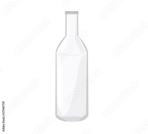 glass beer bottle. soda bottle. clear glass. container for liquid. empty transparent bottle. glass processing. waste recycling