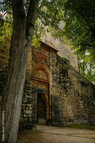 Fototapeta Naklejka Na Ścianę i Meble -  Medieval gothic castle Zvikov or Klingenberg on a rock above the confluence of the Vltava and Otava rivers, South Bohemia, Czech Republic