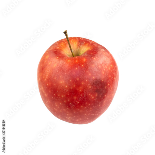 Red natural organic apple isolated on white