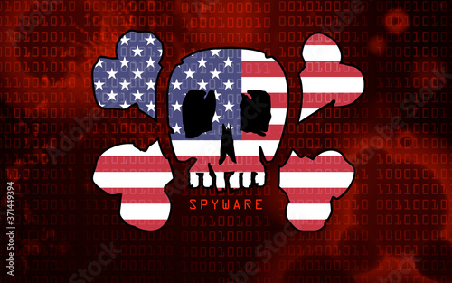 USA Spyware virus on a computer screen