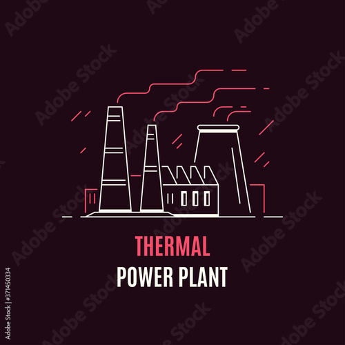 Thermal energy logo template, flat style icon design.