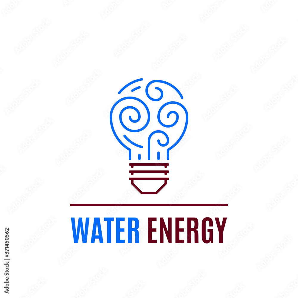 Water energy logo template, flat style icon design. Water energy logo template, flat style icon design.