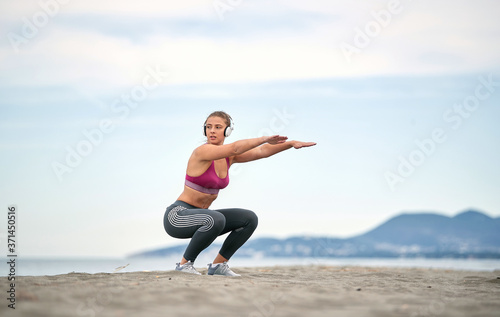 Woman training alone; Active lifestyle concept