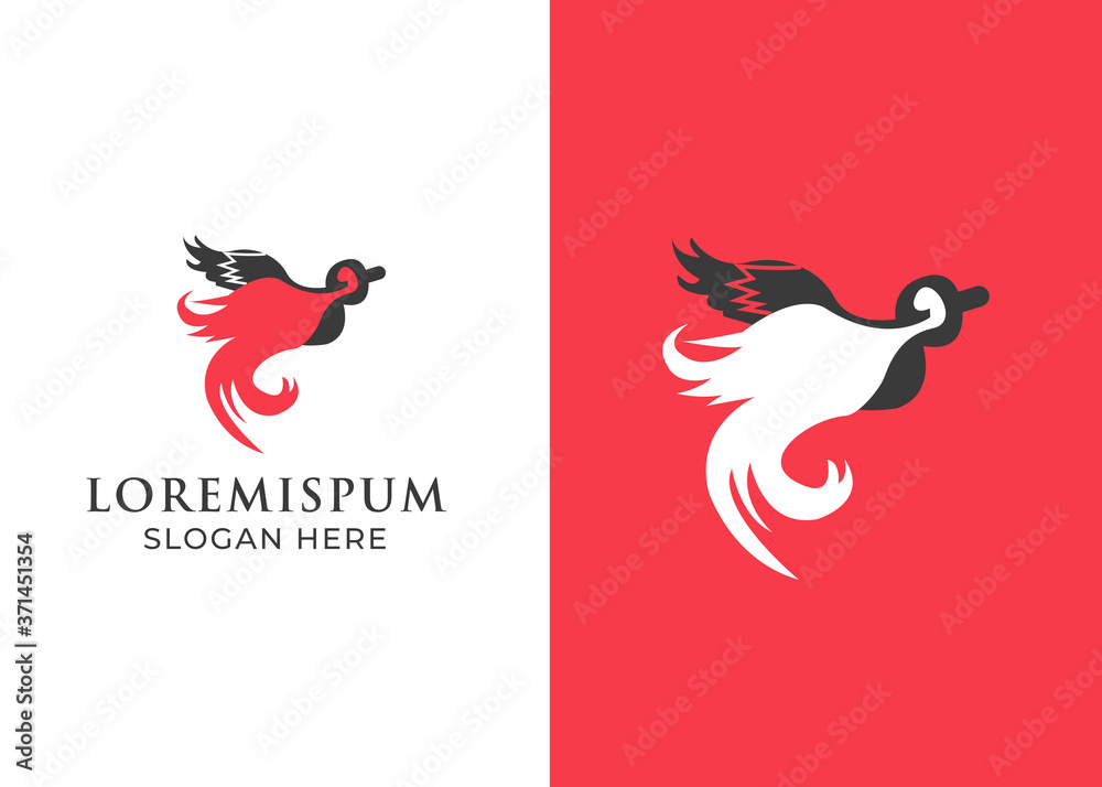 bird logo vector icon template mono line color line art outline.one