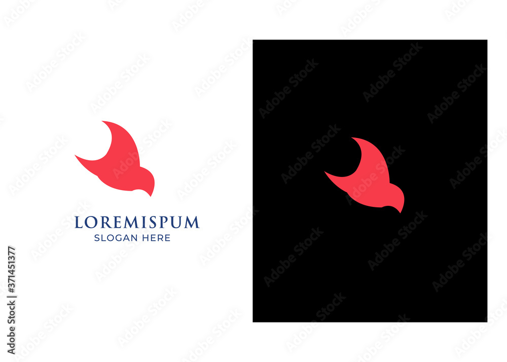 bird logo vector icon template mono line color line art outline.one