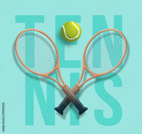 tennis club racket cross ball game competition vector illustration