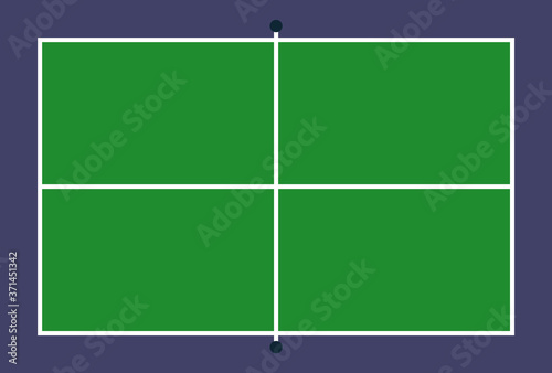 Flat Pin pong table. Top view of field with line template  vector mockup for tactic board or template for your design  banner. Proportion outline illustration.