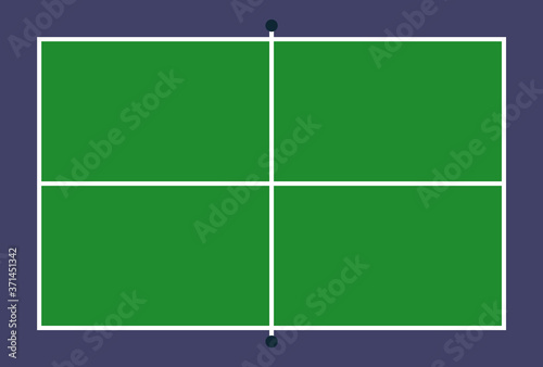 Flat Pin pong table. Top view of field with line template, vector mockup for tactic board or template for your design, banner. Proportion outline illustration.
