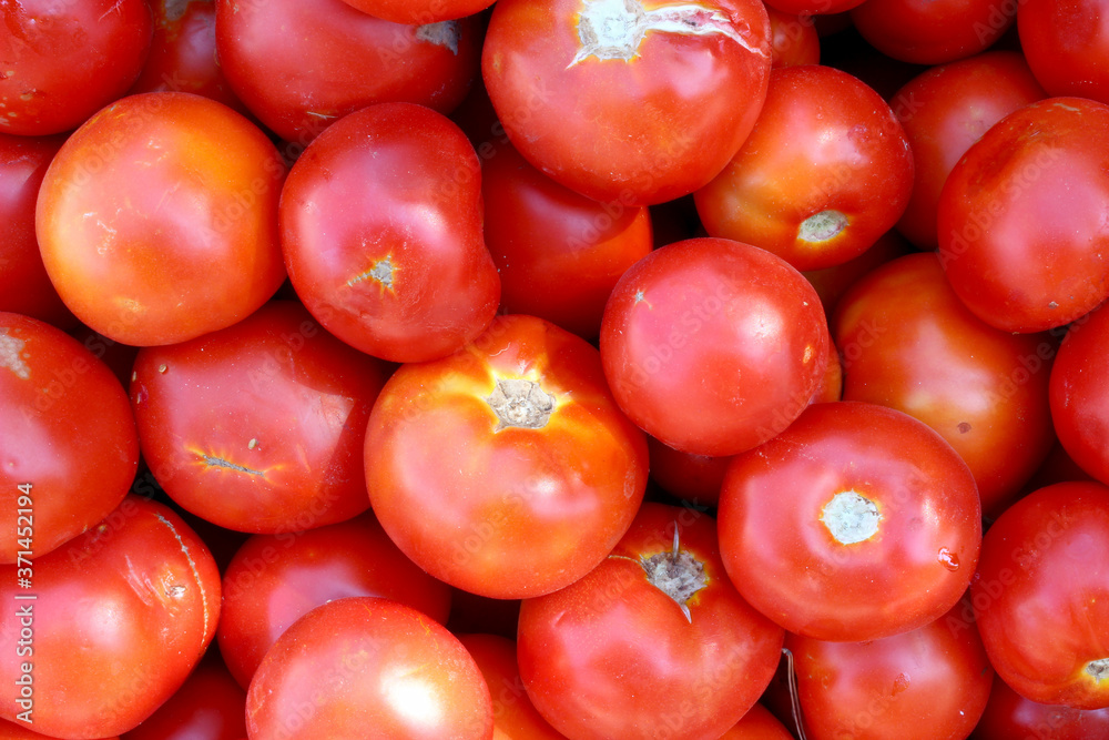 fresh and organic tomatoes in a market fresh and organic tomatoes in a market