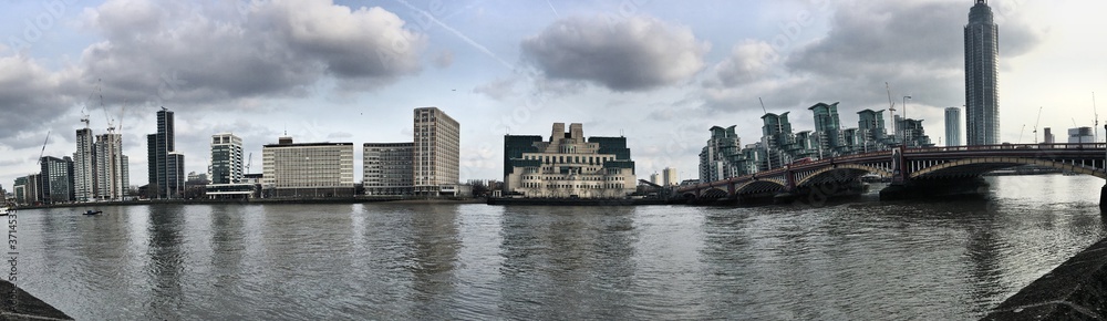 A view of the river Thames in London by the MI6 Building
