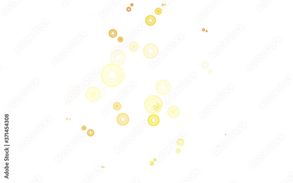 Light Orange vector background with bubbles.