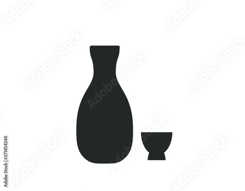 Sake bottle  icon. Sake vector illustration. 