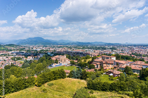 The city of Bergamo, the historic center and its architecture, Lombardy, Italy - June 2020.