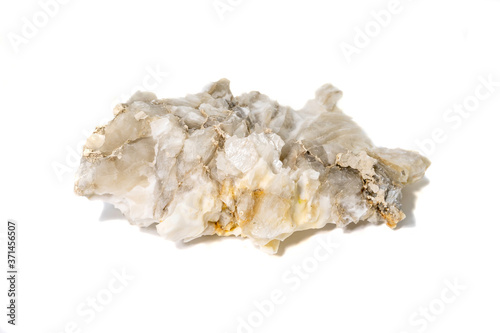 raw piece of quartz isolated on a white background