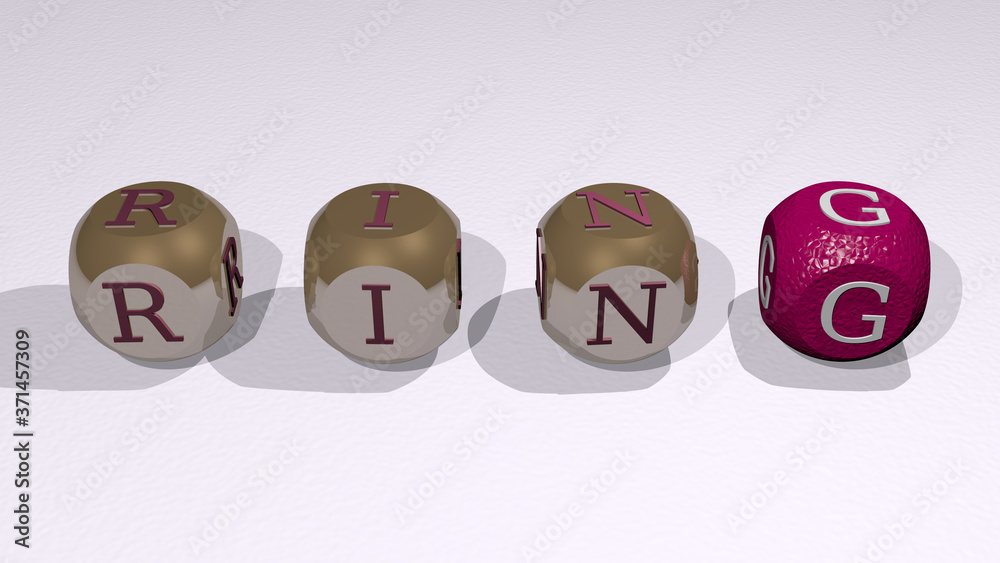 hair: ring text of cubic individual letters - 3D illustration for background and design hair: ring text of cubic individual letters - 3D illustration for background and design