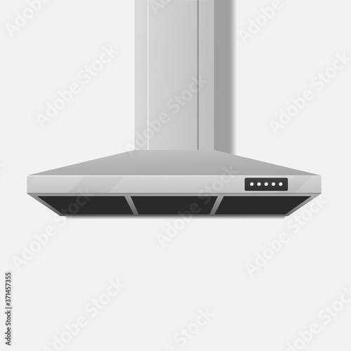 Exhaust hood smoke extractor isolated on white background vector illustration.