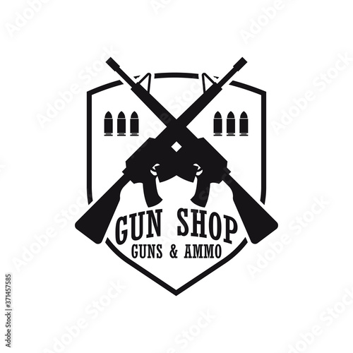 shooting gun logo for shooting club, vector illustration