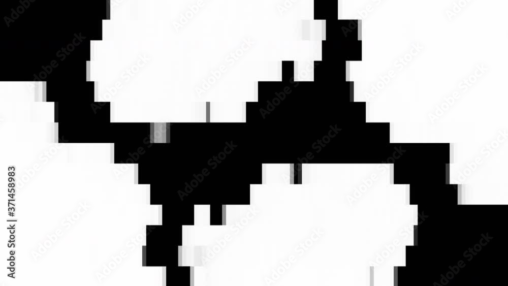 Vidéo Stock Pixel transition. 8 bit central displacement effect for ...