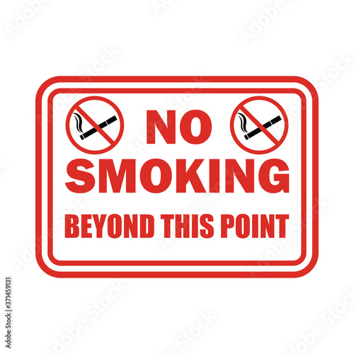 no smoking area for signboard or label. vector illustration
