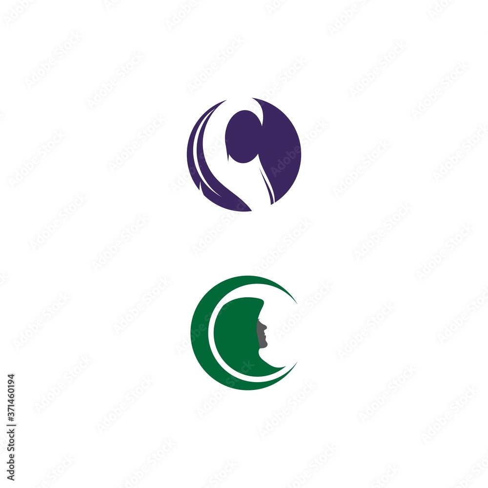 Muslimah hijab Logo template vector