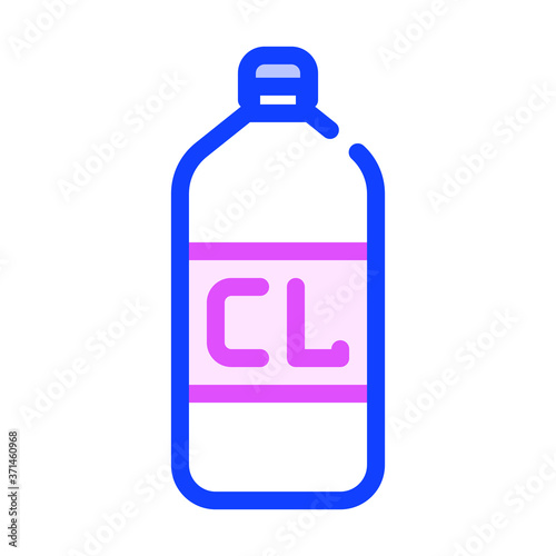 chlorine bottle color icon vector isolated illustration
