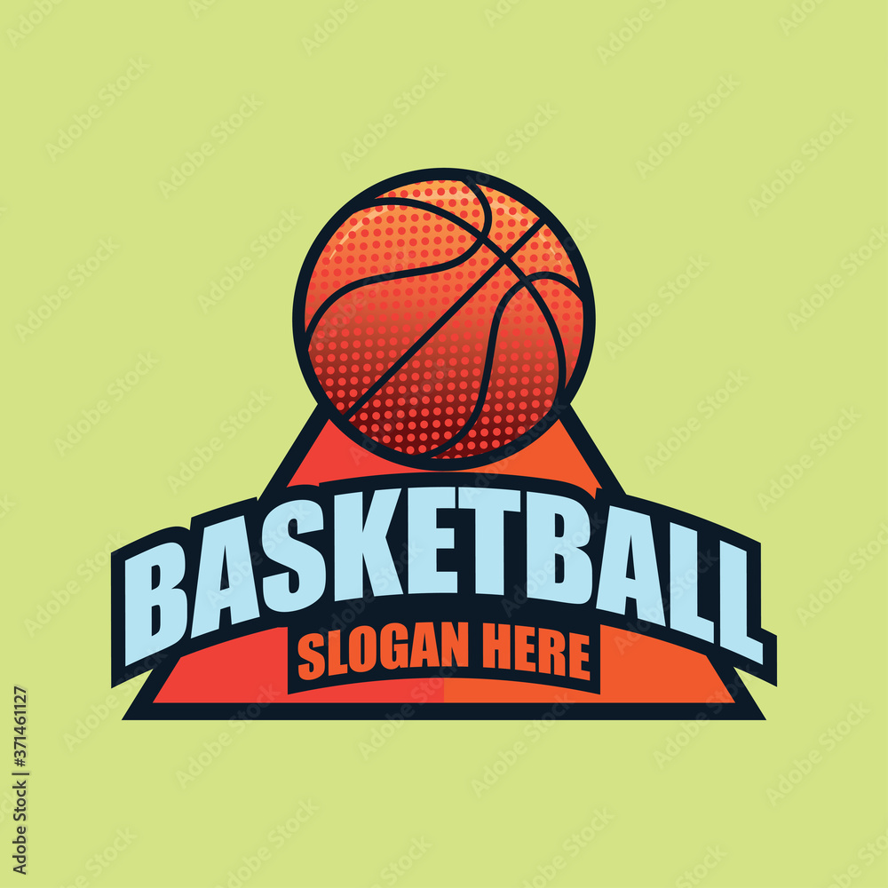 basket ball logo with text space for your slogan tag line, vector illustration