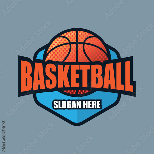 basket ball logo with text space for your slogan tag line, vector illustration