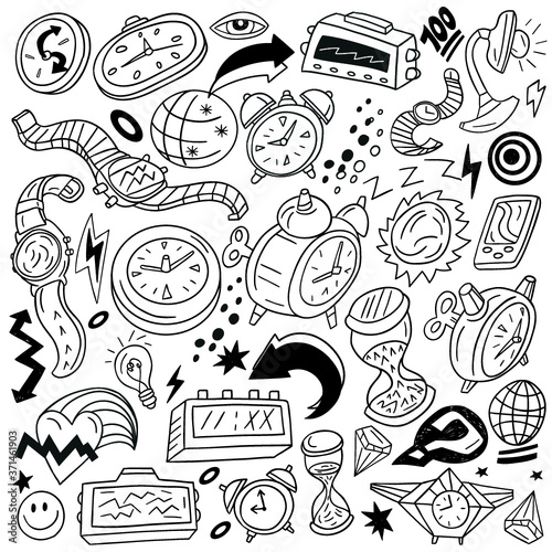 Time symbols , watches - doodles collection