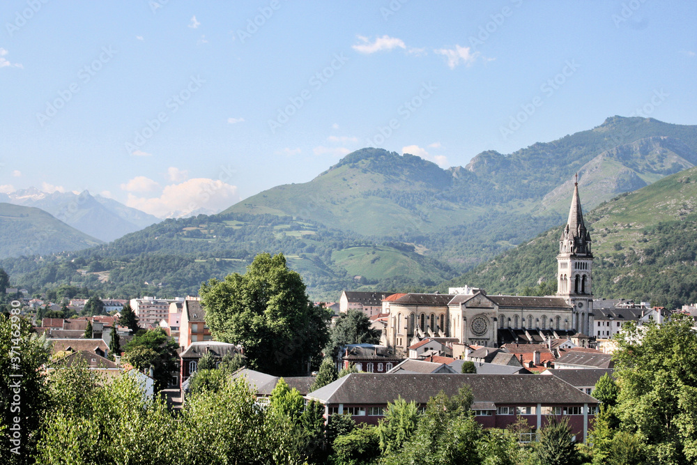A view of Lourdes in France