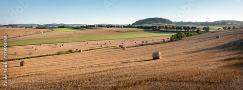 Photo landscape with cornfields and meadows in regional parc de caps et marais d'opale