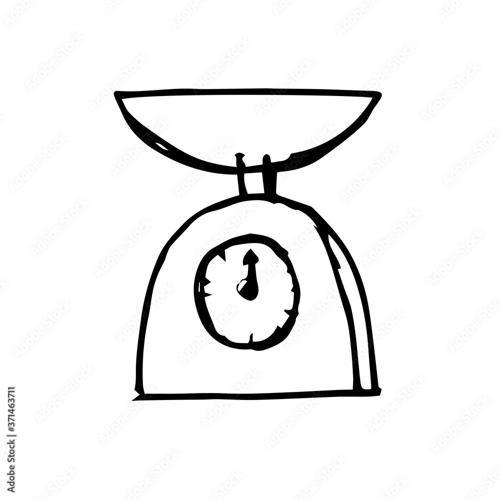 Weighing scale hand drawn icon Weighing scale hand drawn icon