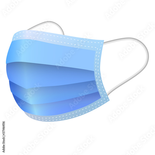 blue protective medical face mask symbol vector illustration