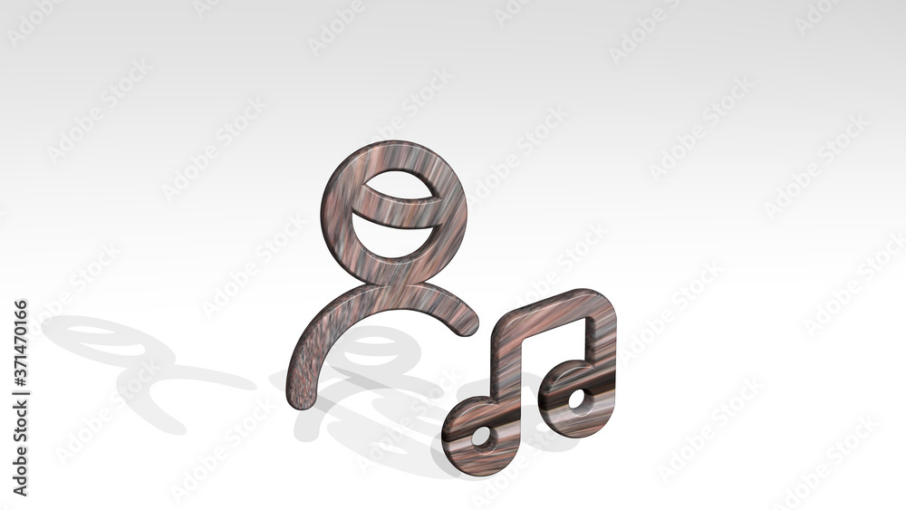 SINGLE MAN ACTIONS MUSIC 3D icon standing on the floor - 3D illustration for background and isolated SINGLE MAN ACTIONS MUSIC 3D icon standing on the floor - 3D illustration for background and isolated