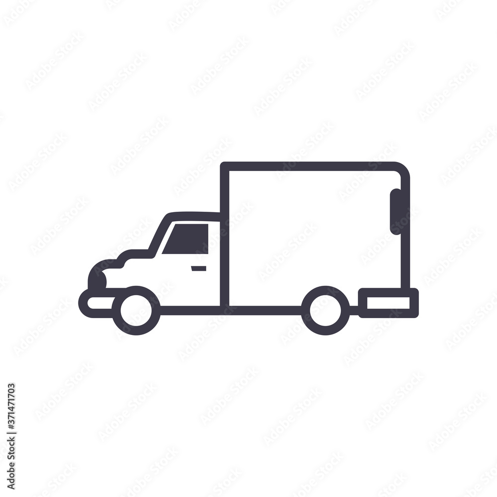 truck vehicle line style icon vector design