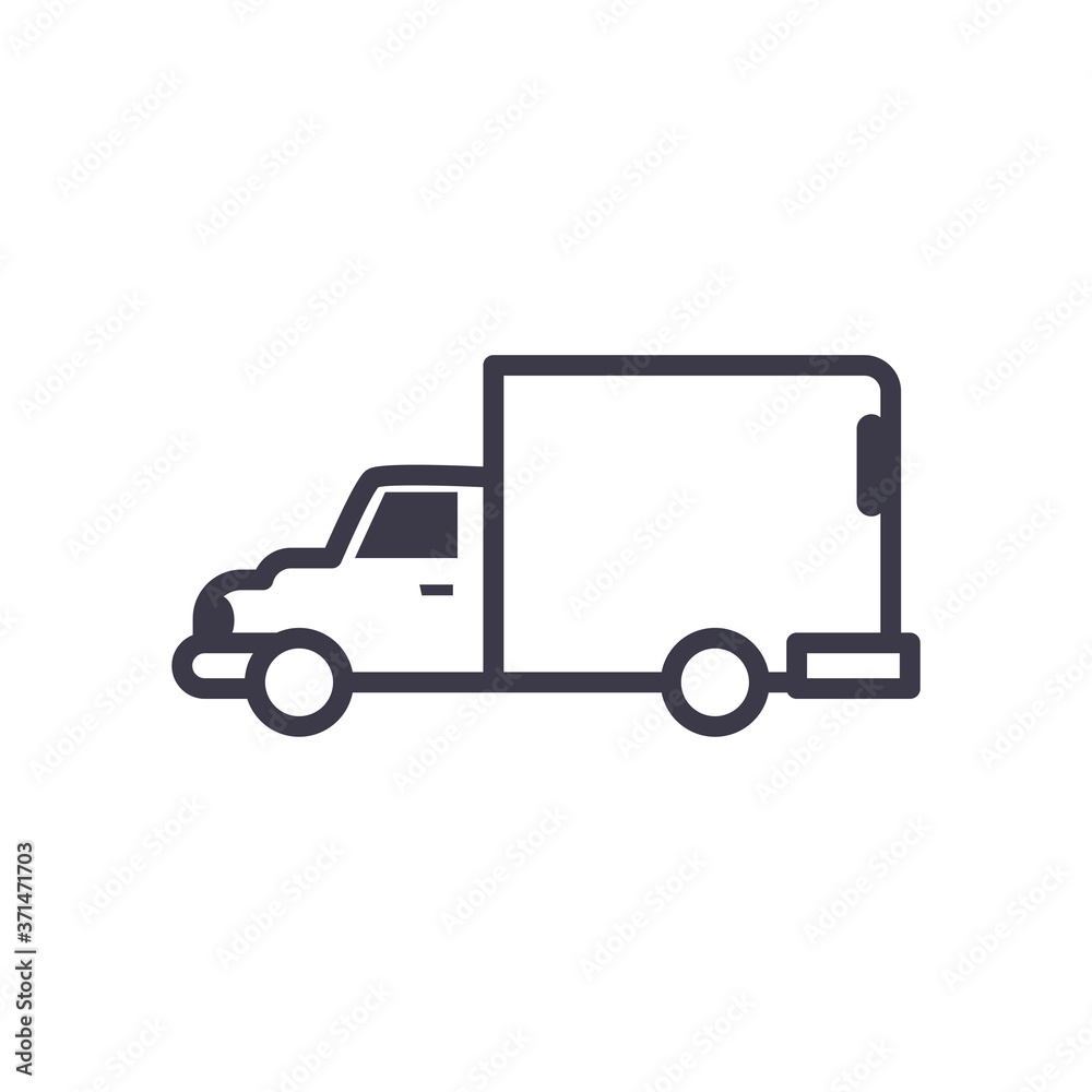 truck vehicle line style icon vector design truck vehicle line style icon vector design