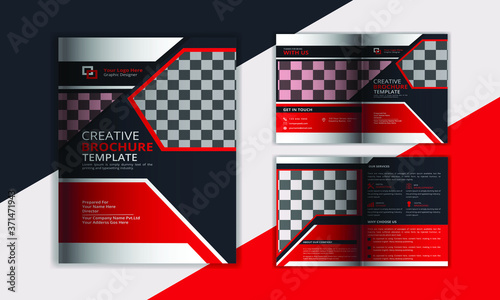 Corporate business bi fold brochure design template