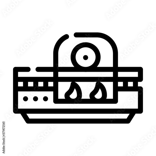 heat treatment line icon vector isolated illustration