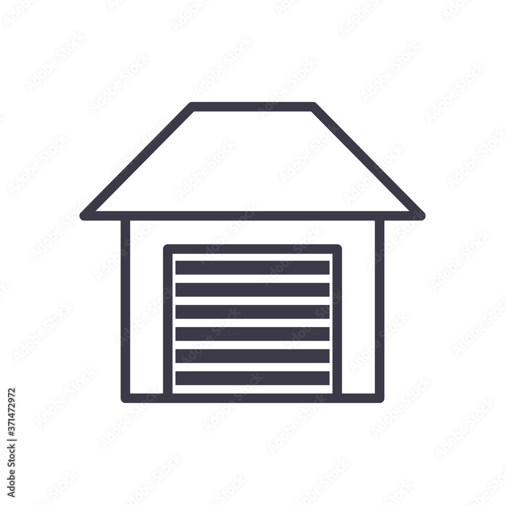 parking garage house line style icon vector design parking garage house line style icon vector design