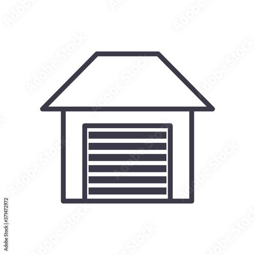 parking garage house line style icon vector design