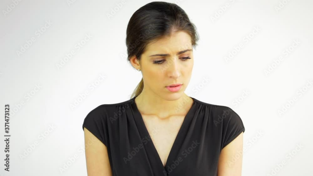 Young elegant woman feeling sad and depressed after coronavirus isolation Young elegant woman feeling sad and depressed after coronavirus isolation
