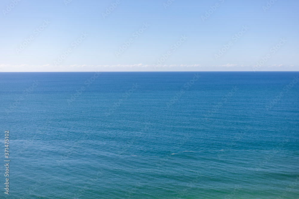 Scenic view sea in bright sunny day