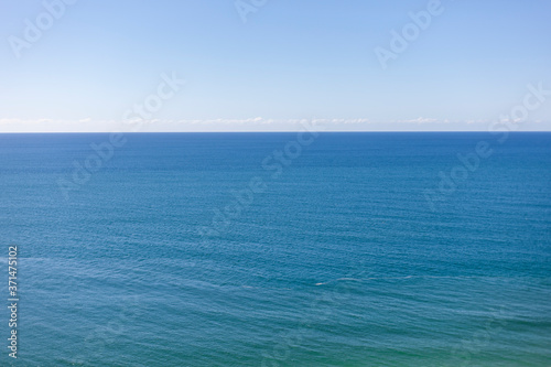 Scenic view sea in bright sunny day